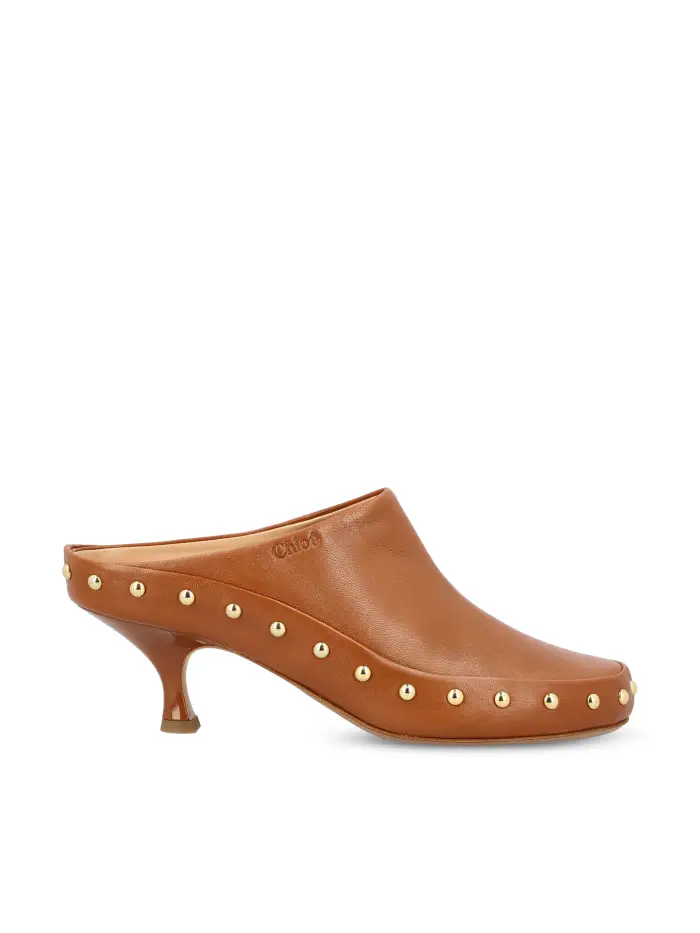 Sabot realizzate in pelle di agnello MARRONE