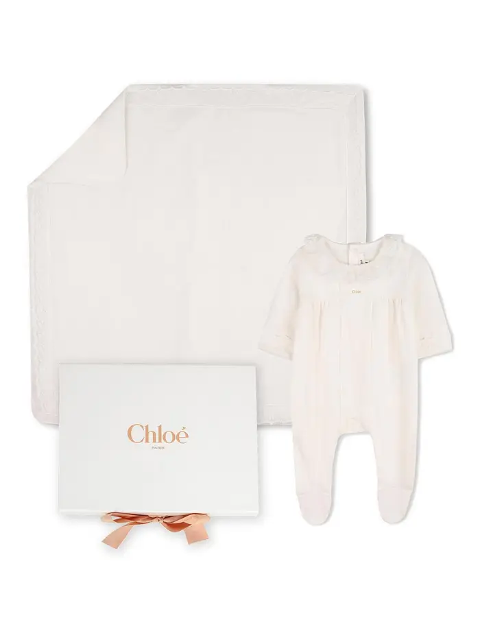 Chloe Set Tutina Con Logo Bianco