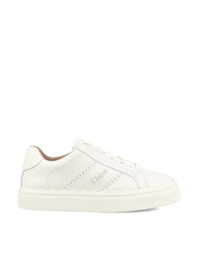 Sneakers Lauren In Pelle BIANCO