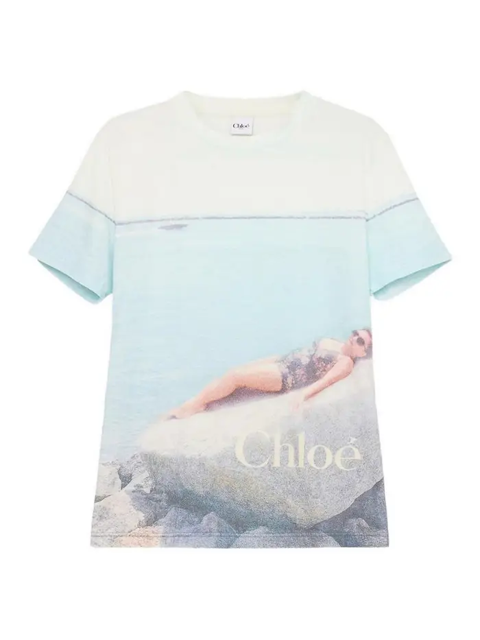Chloe T-shirt logata girocollo Multicolore