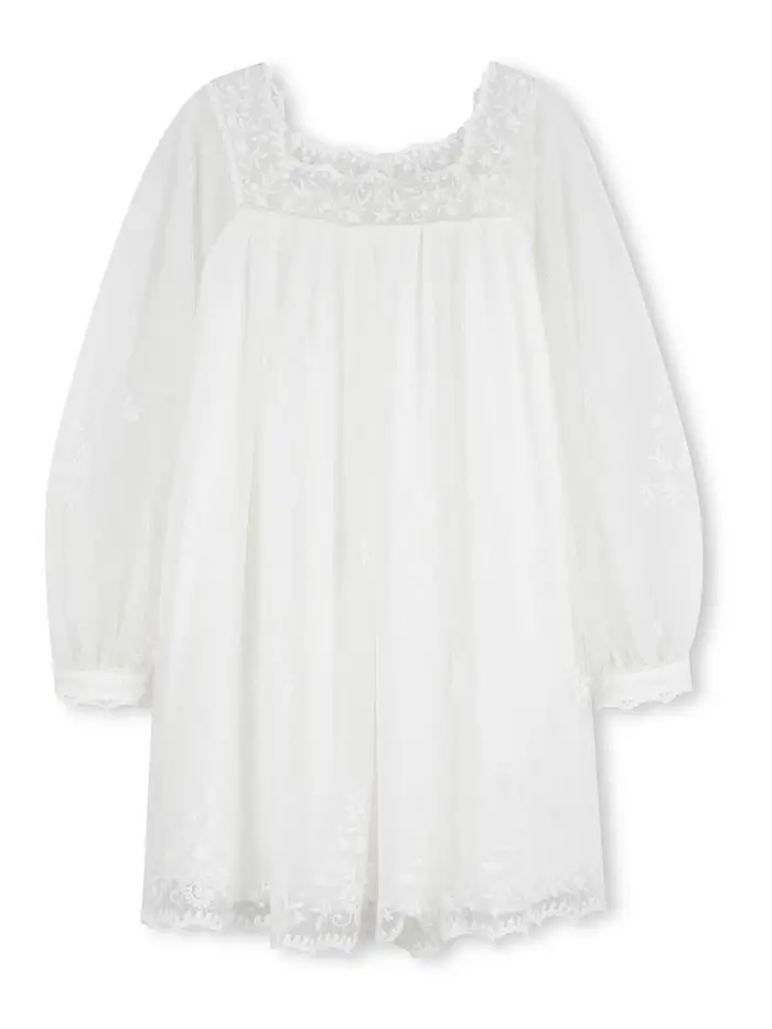 Chloe Vestito Con Ricamo Bianco