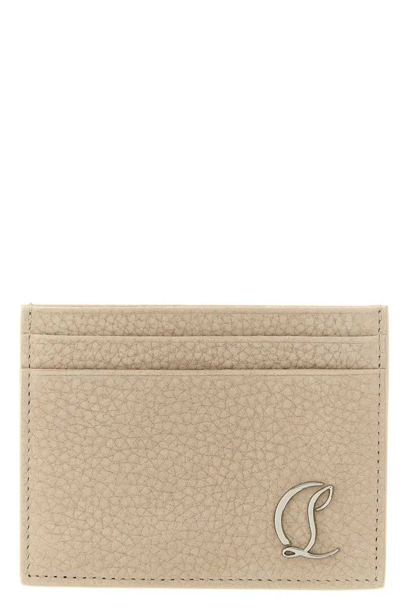 CHRISTIAN LOUBOUTIN Portacarte Mooncrest Beige