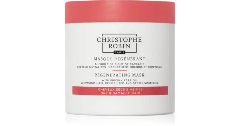 Christophe robin maschera rigenerante per capelli secchi, rovinati e trattati chimicamente con olio di fico d'india 250 ml
