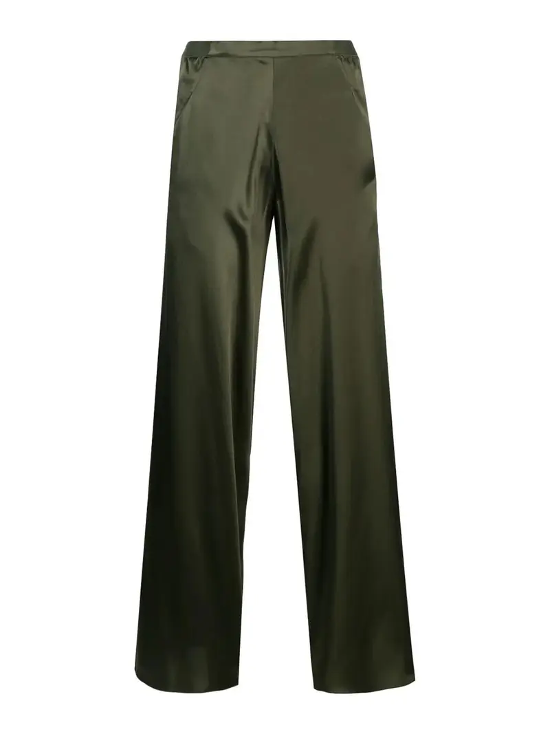 Christopher Esber Pantaloni in sbieco di seta Verde