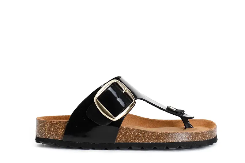 CafèNoir ciabatta donna infradito con fibbia nero
