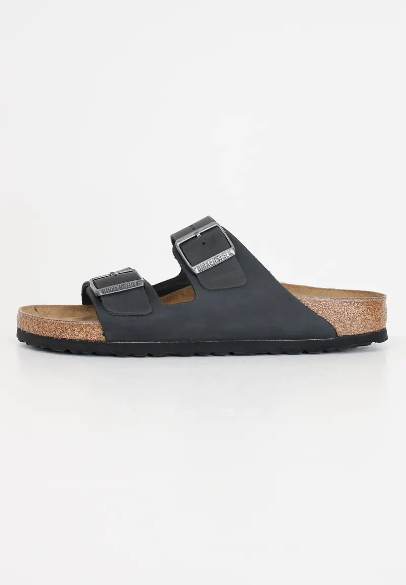 Birkenstock Ciabatte Arizona in pelle oliata nere per uomo e donna