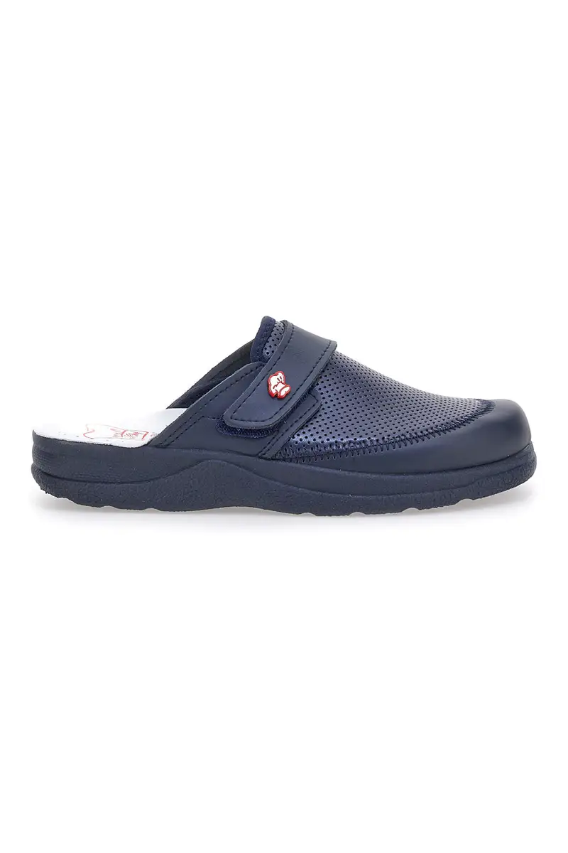 MR CHEF Ciabatte da Lavoro Blu Vera Pelle Made In Italy 1668