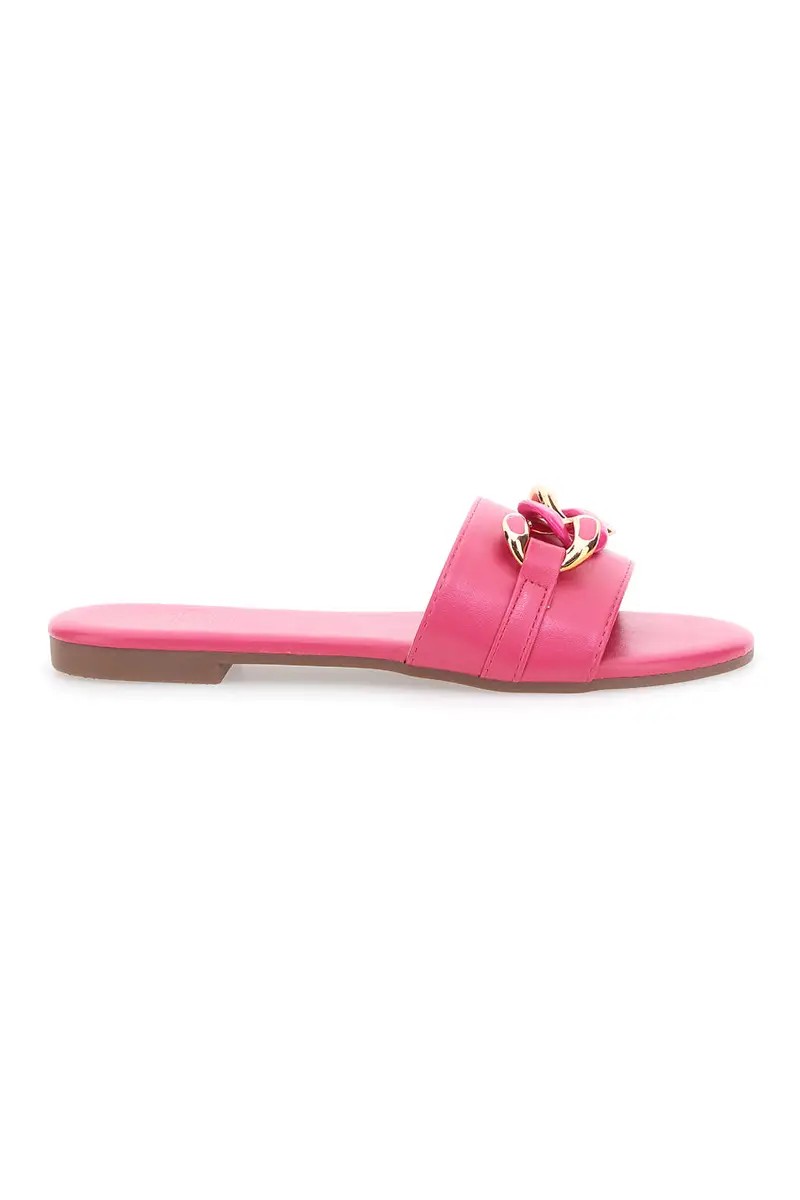 MON DIEU Ciabatte Flat Rosa Con Catena 3396