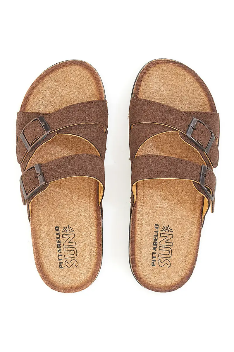 PITTARELLO SUN Ciabatte marroni con doppia fascia regolabile BL208417