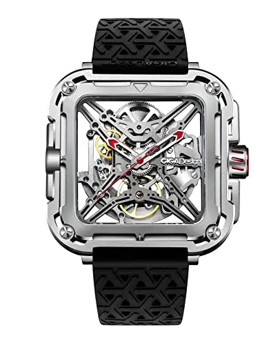 CIGA Design Orologio Automatico Uomo - X Series SUV Orologio da Polso Meccanico con Design Scheletro, Quadrato, Vetro