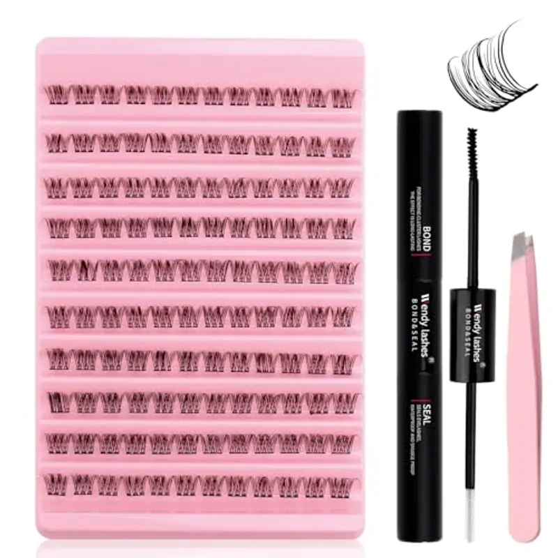 WENDY LASHES Ciglia Finte Ciuffetti Kit Wispy Extension Ciglia 8-16mm Naturali D Curl Kit Ciglia Extension Fai Da Te per Principianti
