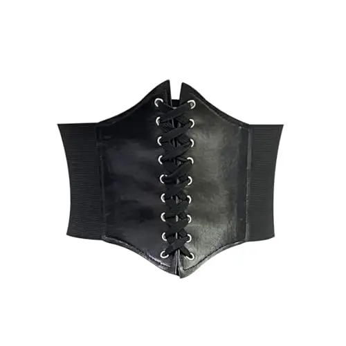 PLABBDPL Cintura in Ecopelle Corsetto Cintura a Corsetto Donna Elastico Corsetto Cintura Vintage Corsetto Largo Cintura Corsetto