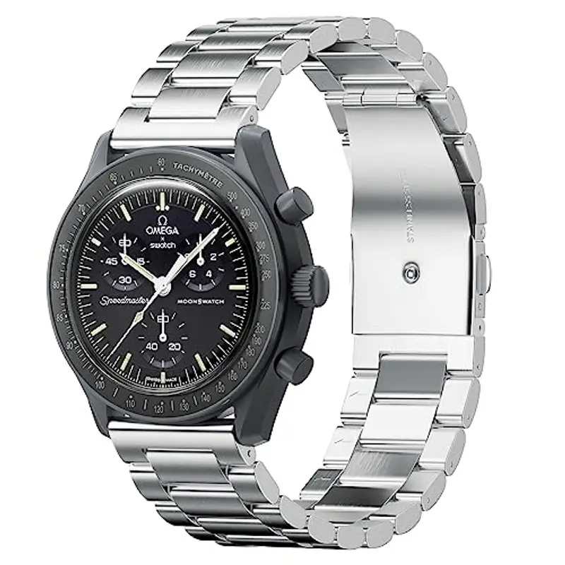 Stanchev Cinturino Metallico per Omega x Swatch Moonswatch 20mm, Cinturino di Omega X swatch Moonswatch