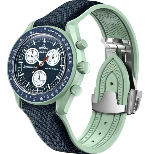 REBANDACE Cinturino per orologio Omega x Swatch MoonSwatch da 20 mm, cinturino pieghevole con fibbia compatibile con Omega X