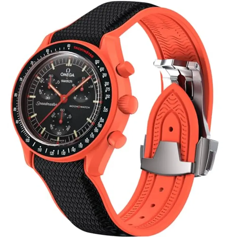 REBANDACE Cinturino per orologio Omega x Swatch MoonSwatch da 20 mm, cinturino pieghevole con fibbia compatibile con Omega X, Swatch