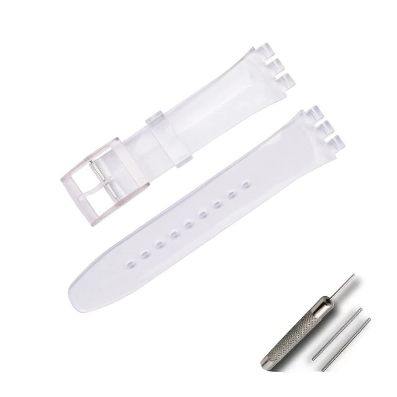OLXIYOC SWATCH Cinturino Silicone Trasparente (17mm)
