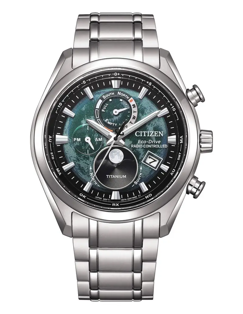 Citizen Orologio Supertitanio Collezione Radiocontrollato BY1010-81X Green Moonphase