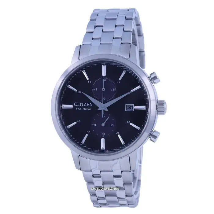 Citizen Orologio da uomo Classic Chronograph quadrante nero in acciaio inossidabile Eco-Drive CA7060-88E nero