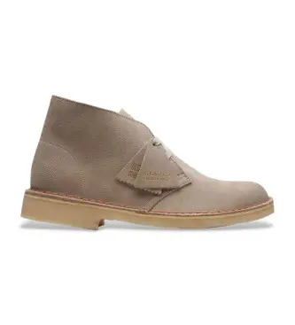 Clarks per donna 26155525 Stivaletti in pelle beige deserto, Basso, Camoscio, Stringhe, Casual