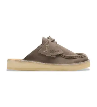 Clarks per donna 26180181 Zoccoli in pelle grigia DSRTNomad, 1 a 3 cm, Camoscio, Nessuno, Casual, Grigio Nero