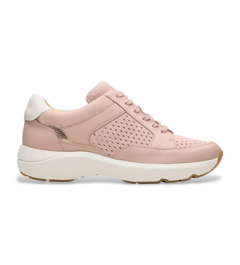Clarks per donna. 26181465 Sneakers Tivoli Walk in pelle rosa, 3 a 5cm, Stringhe, Casual