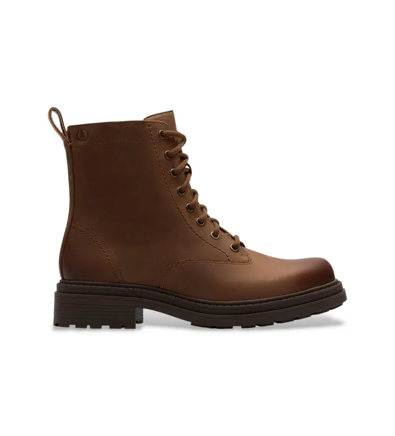 Clarks per donna 26182898 Stivaletti in pelle marrone stile Orinoco3, Basso, 1 a 3 cm, Cerniera, Casual