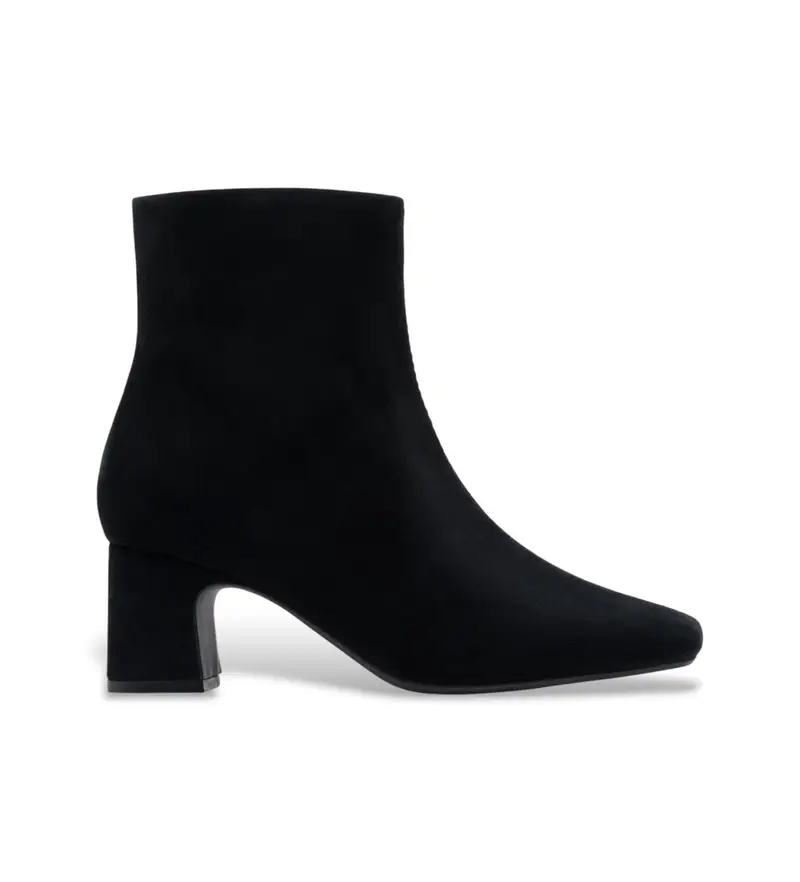 Clarks per donna. 26182936 Stivaletti Fernie Zip in pelle nera, Nero, 5 a 8cm, Camoscio, Cerniera, Casual