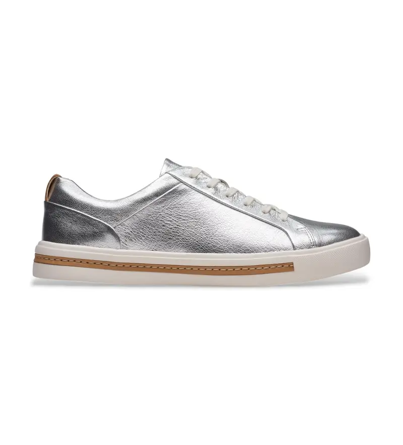 per donna. 26183208 Sneakers in pelle argentata Un Maui Lace (36), Argento, Basso, Stringhe, Casual