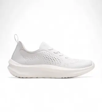 Clarks per donna 26184294 Sneakers Solevana in pelle bianca, Bianco, 1 a 3 cm, Stringhe, Casual Naturale