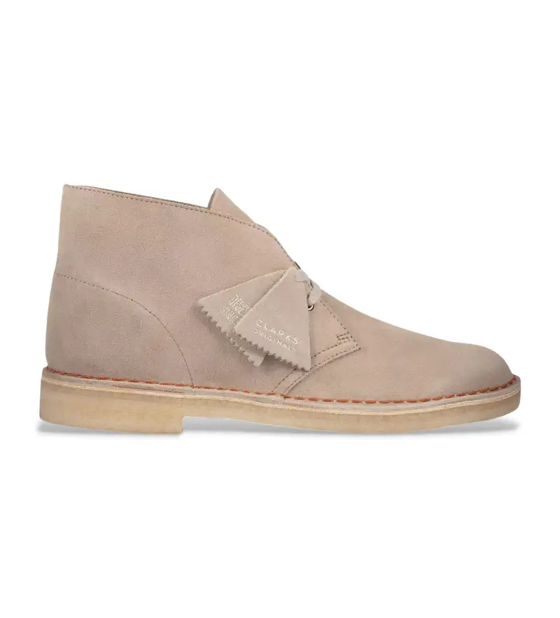 Clarks per uomo 26155527 Stivaletti in pelle beige Desert, Basso, Camoscio, Stringhe, Casual