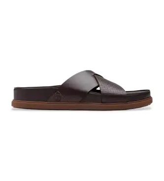 Clarks per uomo 26180888 Sandali Torford Cross in pelle marrone, Basso, Nessuno, Casual