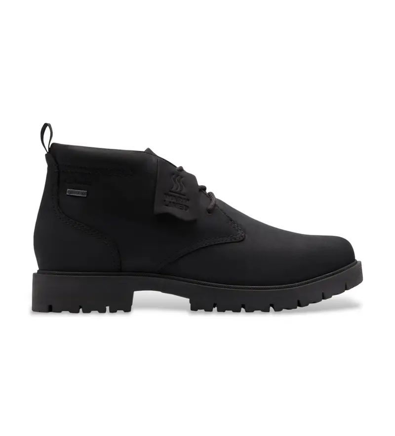 Clarks per uomo. 26183277 Stivali Berhill Mid GTX in pelle nera, Nero, Basso, 1 a 3 cm, Stringhe, Casual