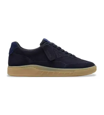 Clarks per uomo 26183362 Sneakers in pelle blu navy CraftRally (42 5), Basso, Stringhe, Casual