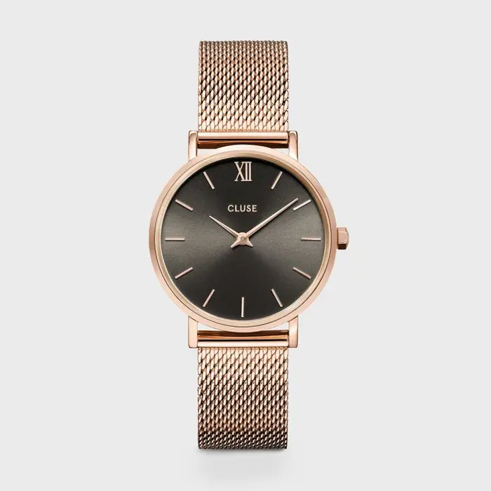 Orologio Minuit Mesh - Grey - Rose Gold - Cluse