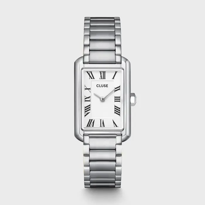 Orologio Rettangolare Belisenna Donna Acciaio Bianco Argento Cluse
