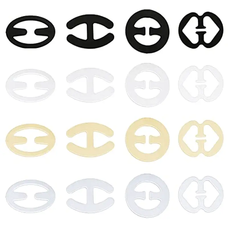 Clyhon set da 16 pezzi fermaglio per reggiseno, antiscivolo, in jersey di plastica, accessorio per reggiseno, utilizzato per fissare la