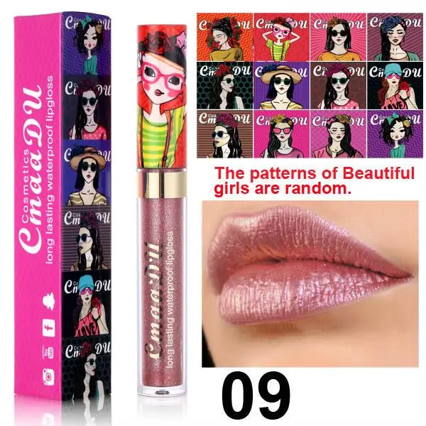 CmaaDu Rossetto Camaleonte Diamante Glitter Lucidalabbra Smalto per labbra Altamente pigmentato Rossetto idratante a lunga durata Trucco