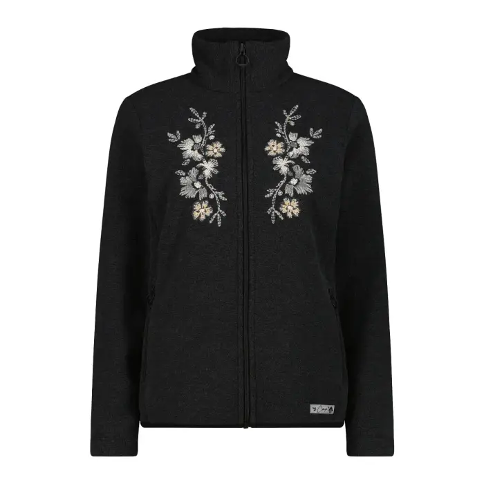 Felpa in pile con zip da donna CMP Noir
