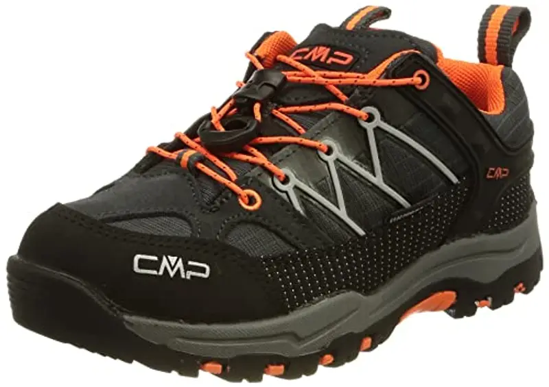 CMP Kids Rigel Low Trekking Shoes Kids Wp, Scarpe da trekking Unisex - Bambini e ragazzi, Antracite-Flash Orange, 38 EU