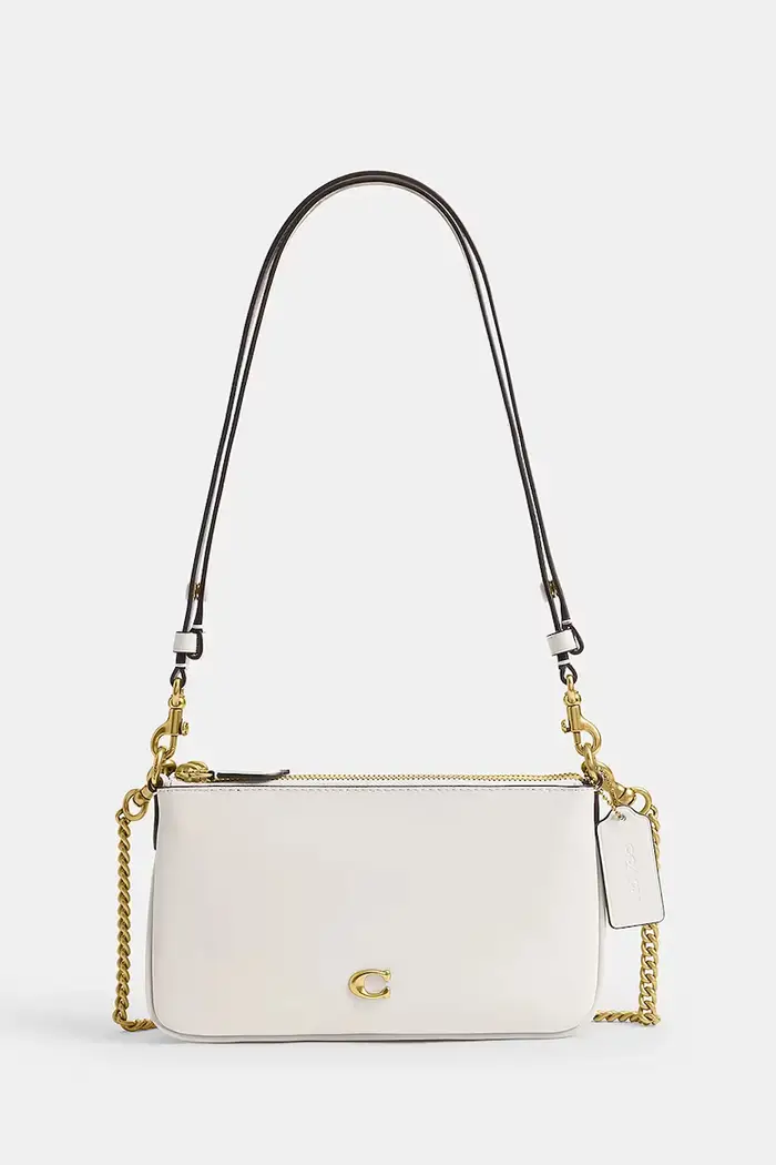 Coach borsa a tracollo da donna in pelle Kira Bianco