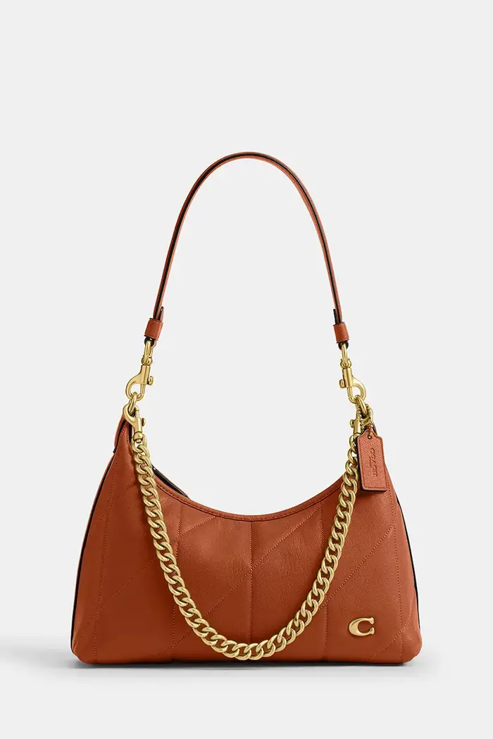 Coach borsa a tracollo da donna in pelle Soft Quilted Juliet Shoulder Bag 25 Marrone