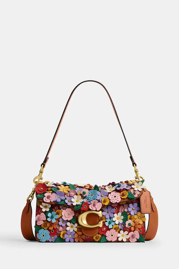 Coach borsa da donna in pelle Floral Applique Tabby 26 Multicolore