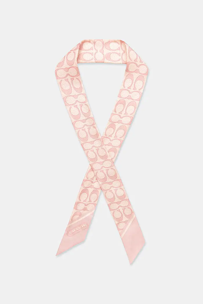 Coach sciarpa piccola da donna in seta Rosa