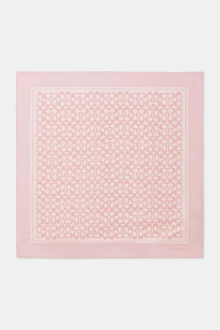 Coach sciarpa quadrata da donna in seta Rosa