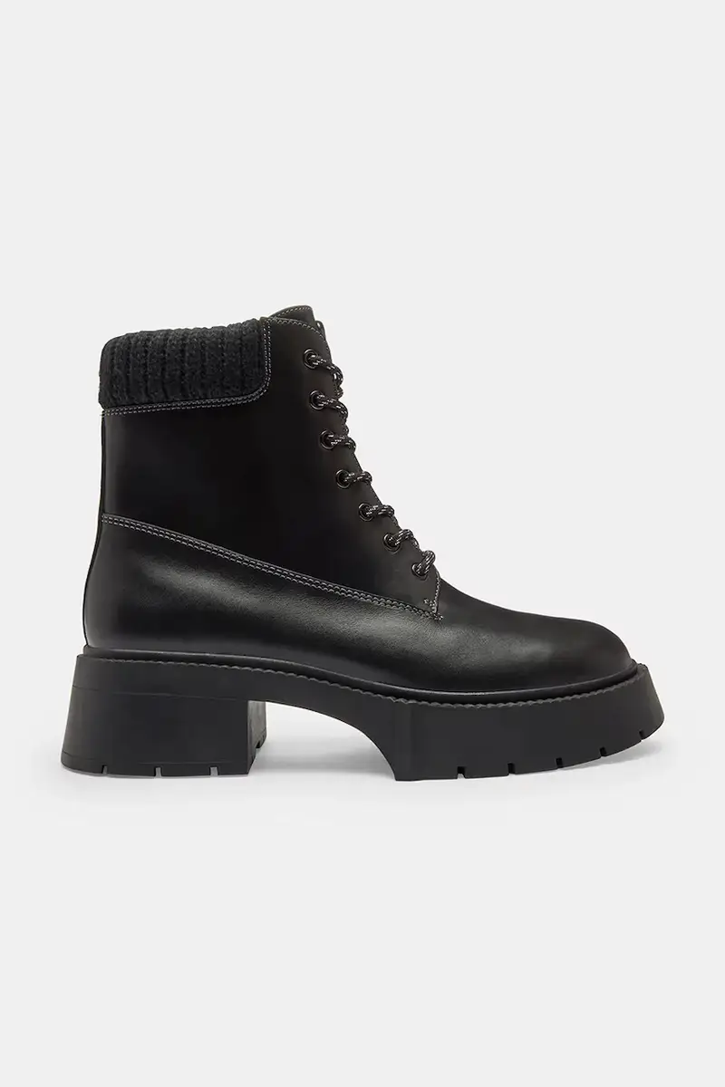 Coach stivaletti alla caviglia in pelle Leah Platform donna colore nero CCH88