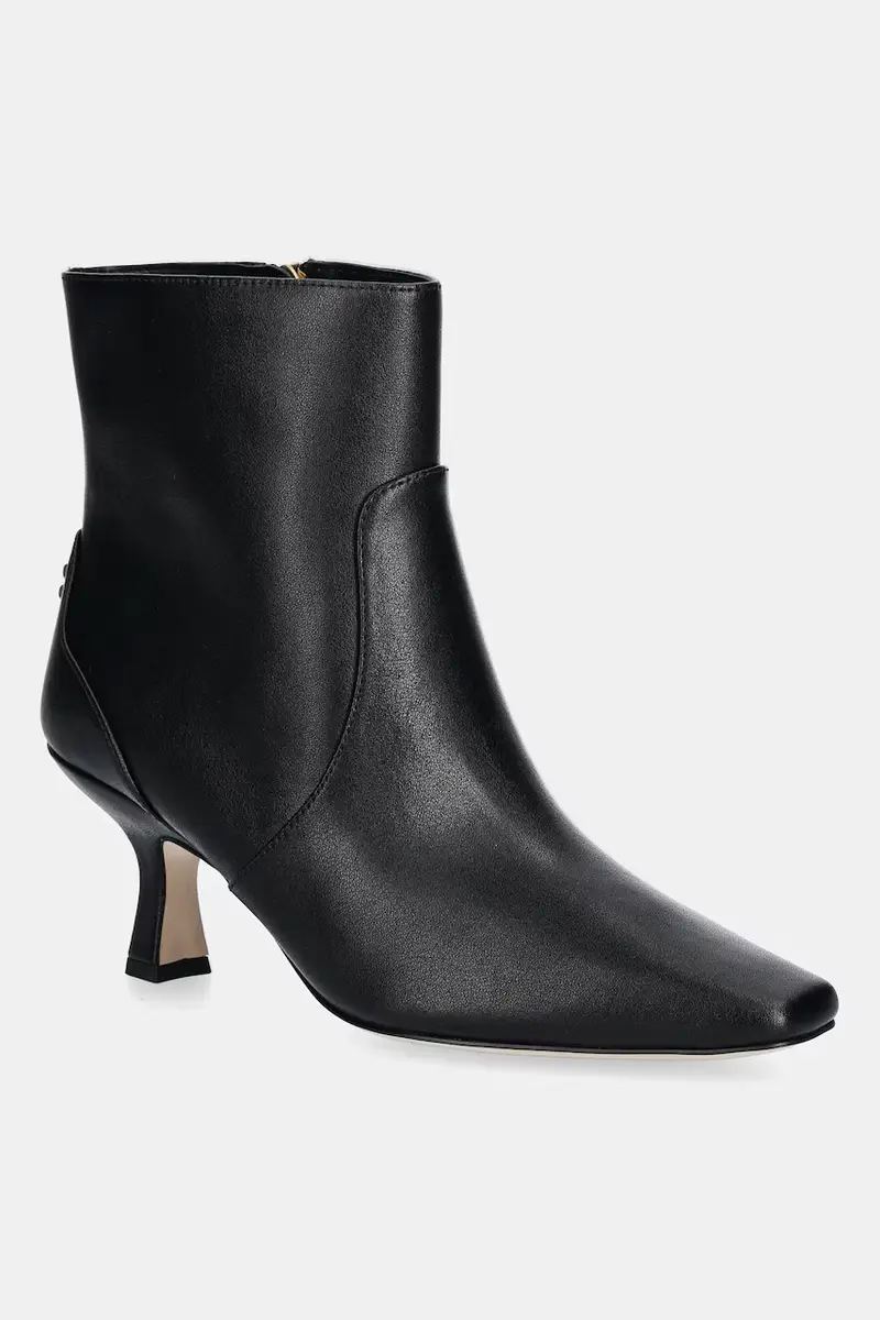 Coach stivaletti alla caviglia in pelle Sculpted C Kitten Heel Leather Bootie donna colore nero CBP25