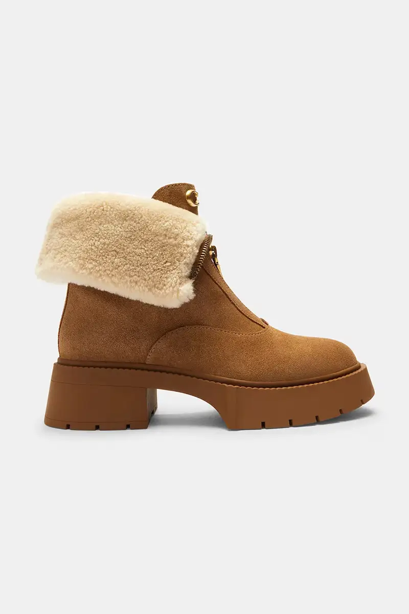 Coach stivaletti alla caviglia Leah Platform donna colore marrone CCH85