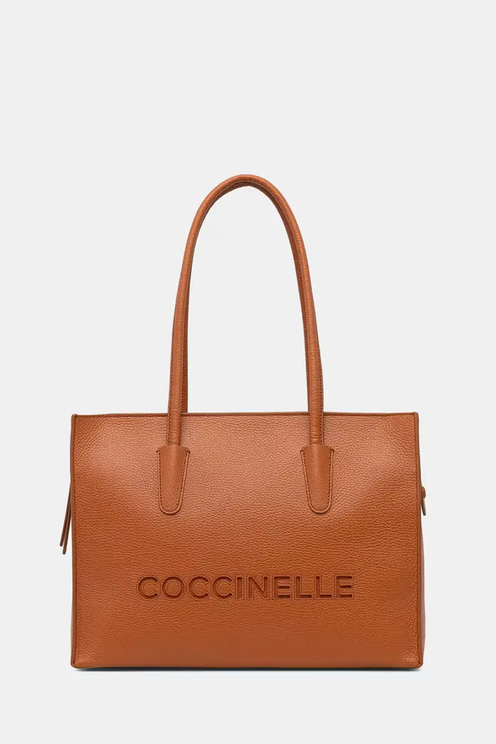 Coccinelle borsa a mano in pelle Arancione