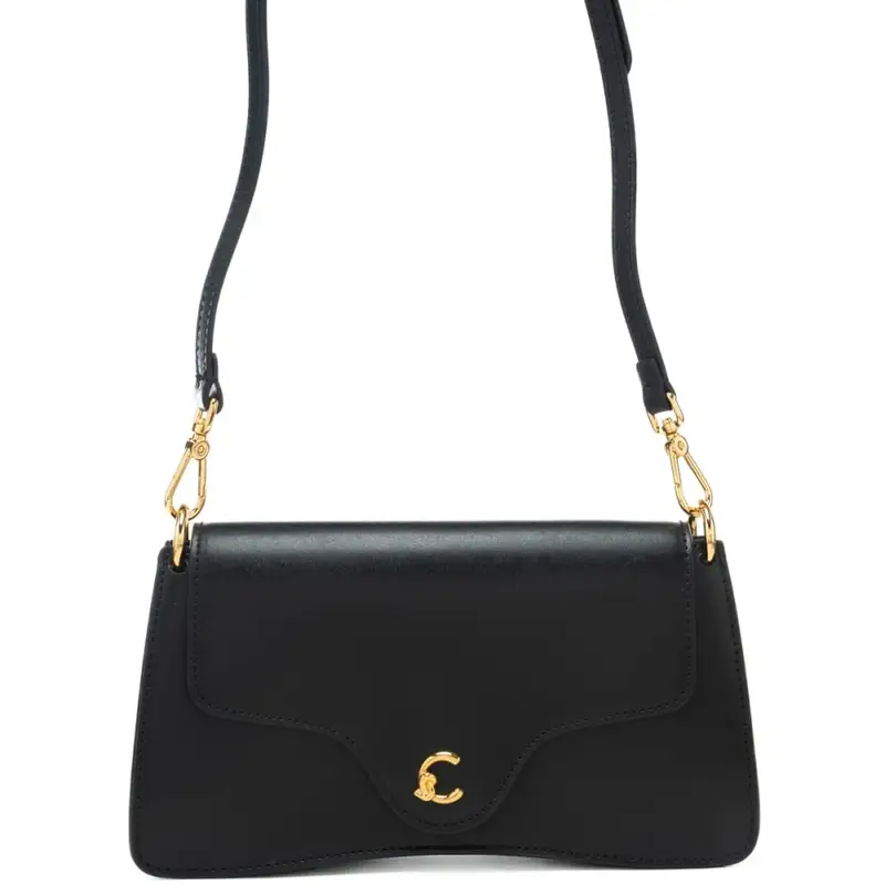 Coccinelle borsa a tracolla da donna c me calf in vera pelle nera