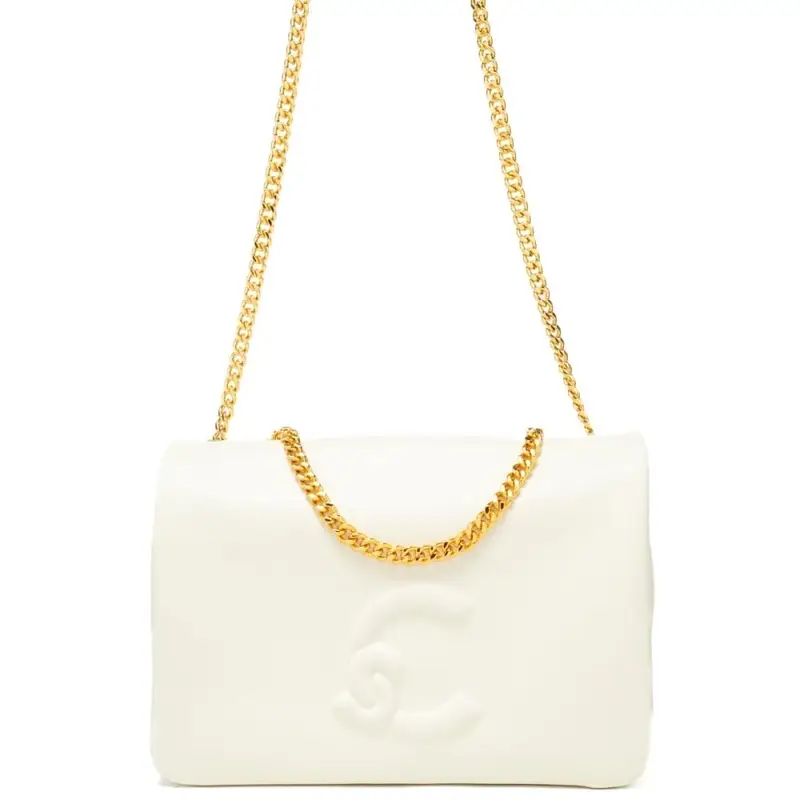 Coccinelle borsa a tracolla da donna dulse in vera pelle bianca